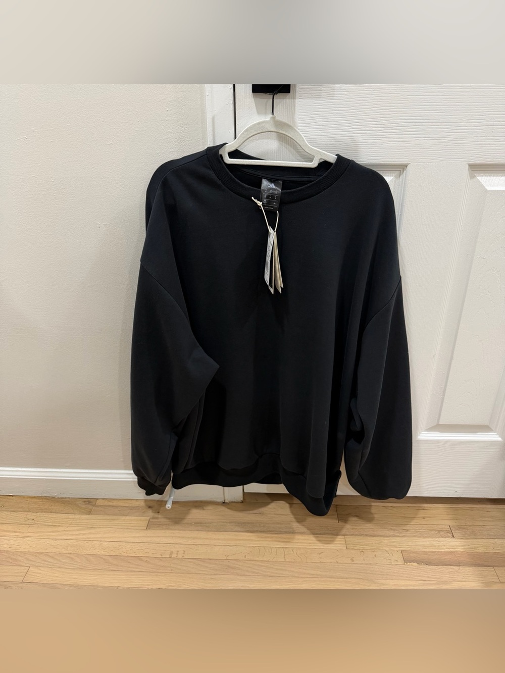 Adidas Soft Lux Black Crewneck Sweatshirt Men Size XL